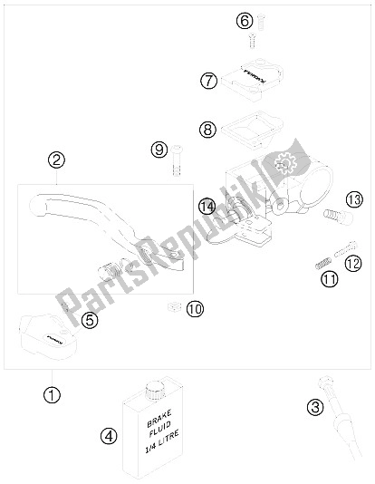 Wszystkie części do Cylinder Hamulca R? Cznego KTM 50 SX Europe 6001H4 2008