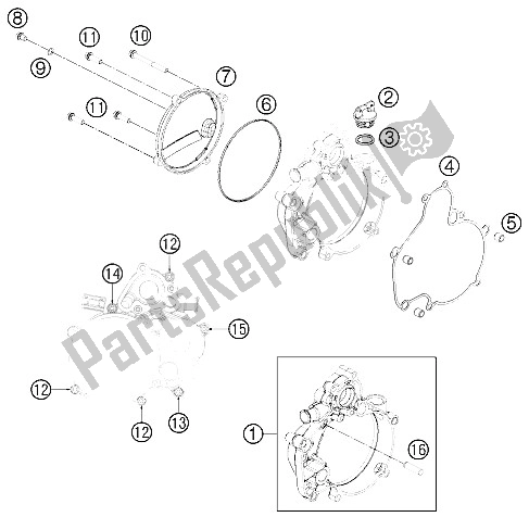 Todas las partes para Tapa Del Embrague de KTM 50 SX Mini Europe 2012