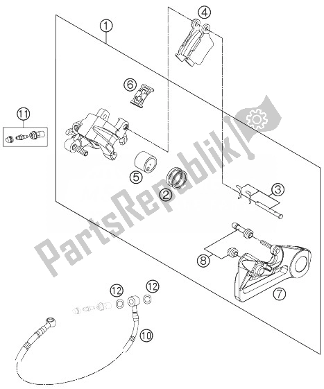 Todas las partes para Pinza De Freno Trasera de KTM 450 SMR Europe 2013