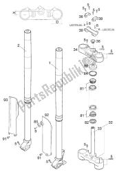 fourche avant - potence de direction usd43 wp 400/520 rac