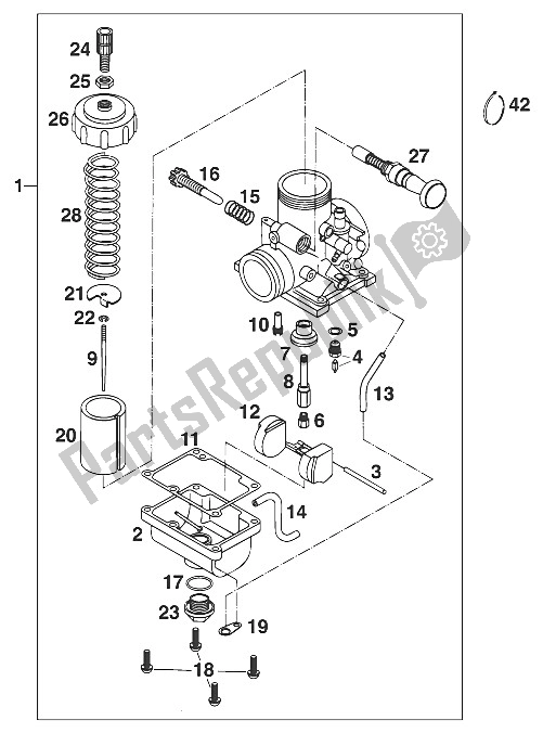 Tutte le parti per il Carburatore Vm24-489 65sxr '98 del KTM 60 SX Europe 2000