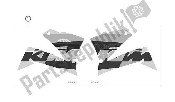 Tutte le parti per il Decalcomania del KTM 640 LC4 Supermoto Orange Australia United Kingdom 2006