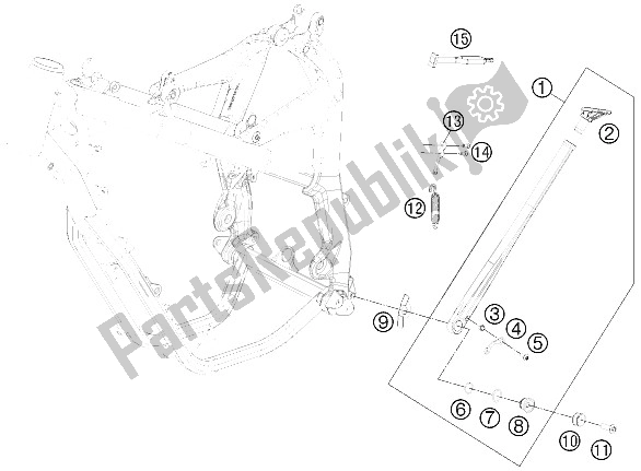 All parts for the Side Stand of the KTM Freeride 350 Australia 2015