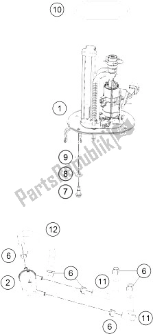 All parts for the Fuel Pump of the KTM RC 125 White ABS Europe 2016