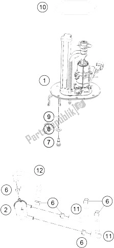 All parts for the Fuel Pump of the KTM RC 250 White ABS B D 15 Europe 2015