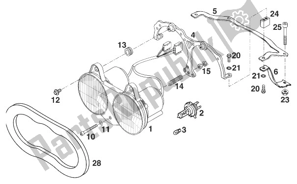 Todas las partes para Cuerda De Ajuste Del Faro '97 de KTM 125 Sting 98 Europe 1998