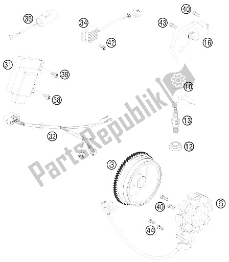 All parts for the Ignition System of the KTM 250 EXC Europe 2009