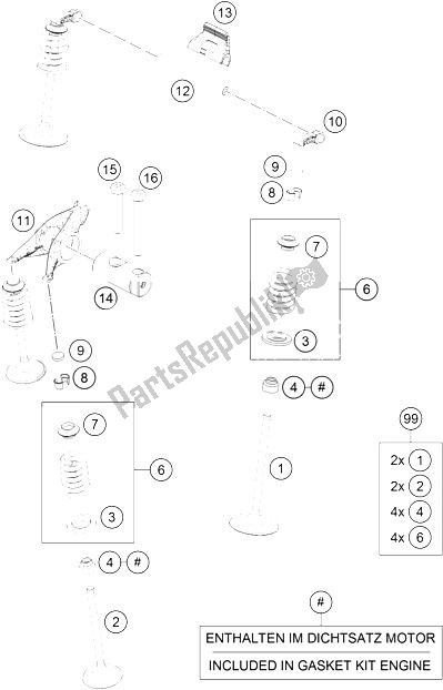 Toutes les pièces pour le Entraînement De Soupape du KTM 690 Duke R ABS Australia 2016