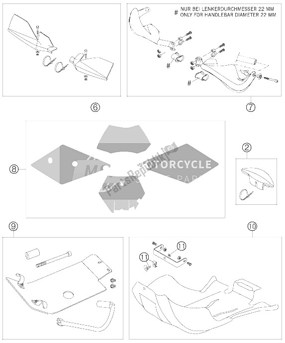 All parts for the Accessories 450/525 Smr of the KTM 450 SMR Europe 2005