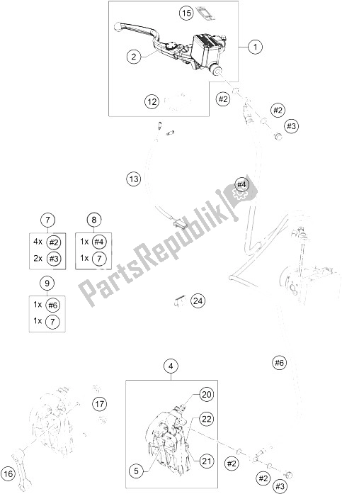 Tutte le parti per il Pinza Freno Anteriore del KTM RC 390 White ABS Europe 2016