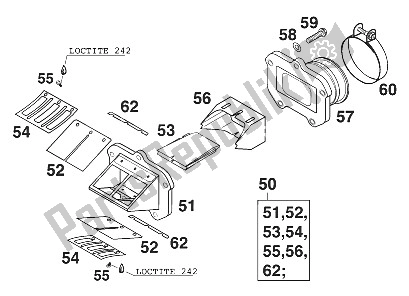 Tutte le parti per il Scatola Valvole Lamellare Kpl. 125/200 '9 del KTM 200 EXC GS 8 KW Europe 2000