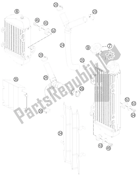 Todas las partes para Sistema De Refrigeración de KTM 85 SX 19 16 Europe 2012