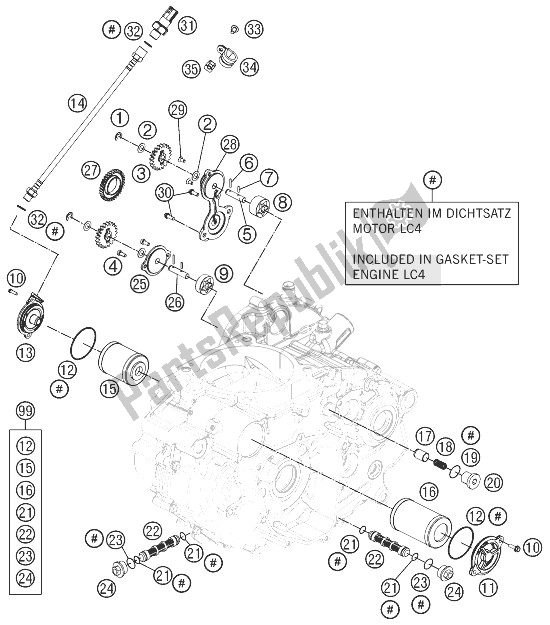 Toutes les pièces pour le Système De Lubrification du KTM 690 Enduro R ABS Australia 2014