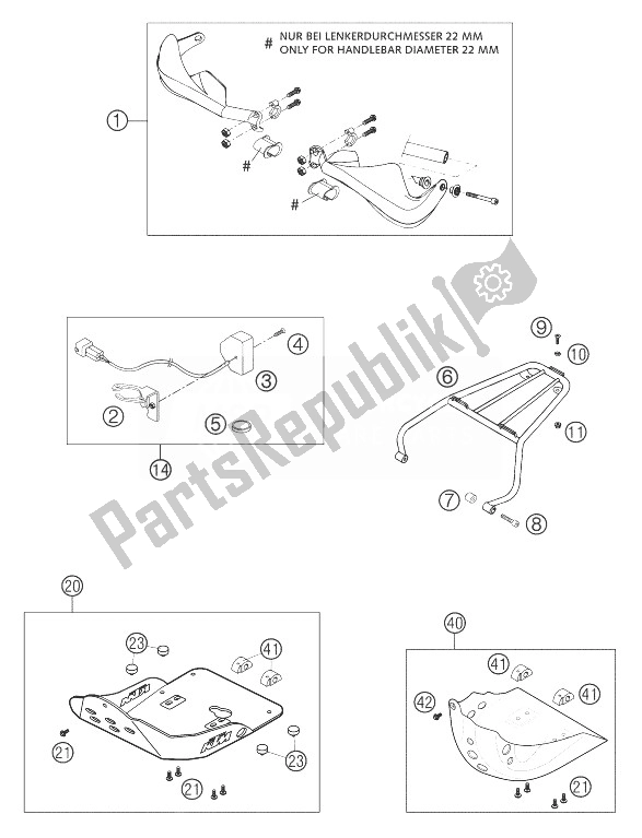 Tutte le parti per il Allegati 660 Smc del KTM 625 SMC Australia United Kingdom 2004