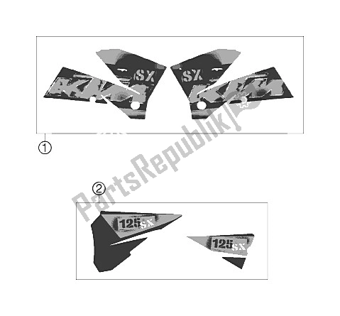 All parts for the Decal of the KTM 125 SX Europe 2006