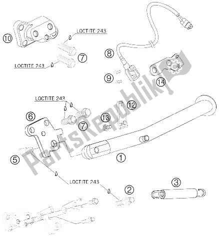 Todas las partes para Costado de KTM 950 Supermoto Black Australia United Kingdom 2005