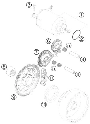 All parts for the Electric Starter of the KTM 250 EXC F Champion Edit Europe 2010