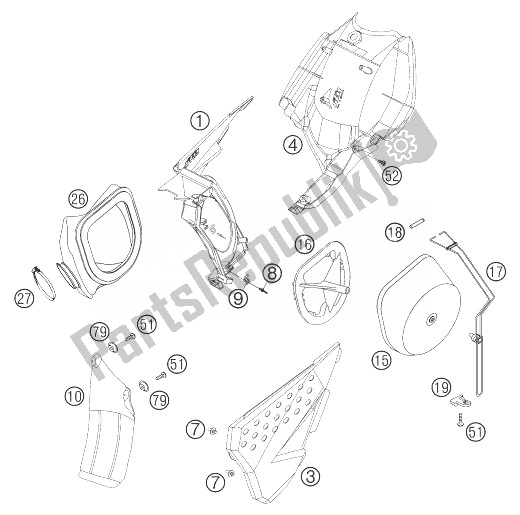 Tutte le parti per il Scatola Filtro Aria 450 Sms del KTM 450 SMS Europe 2004