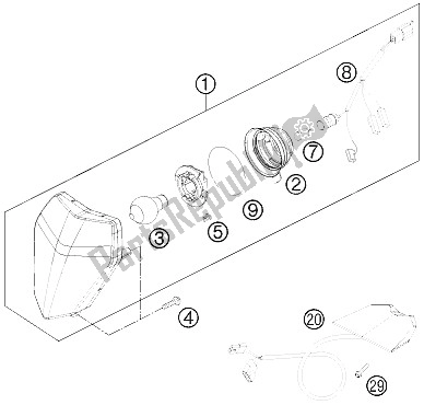 Tutte le parti per il Sistema Di Illuminazione del KTM 500 XC W USA 2012