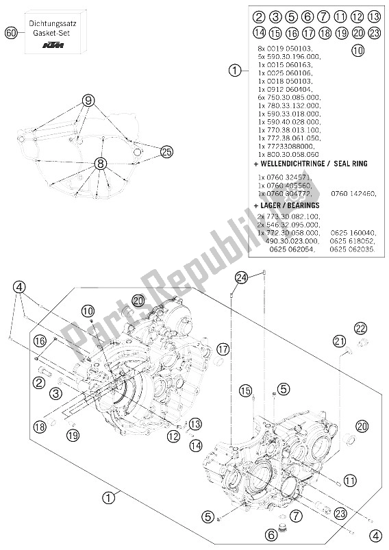 Alle onderdelen voor de Motorhuis van de KTM 350 SX F Cairoli Replica 11 Europe 2011