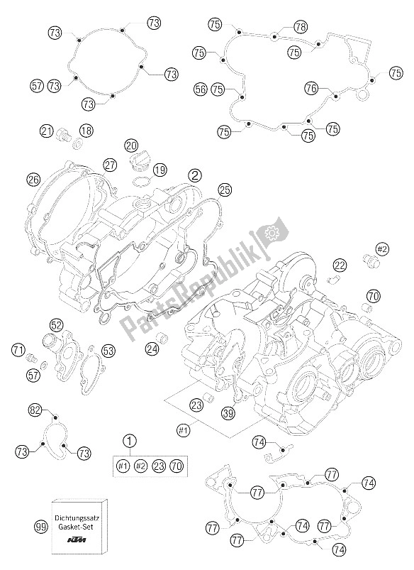 Wszystkie części do Skrzynia Korbowa 85 Sx KTM 85 SX 17 14 Europe 2005