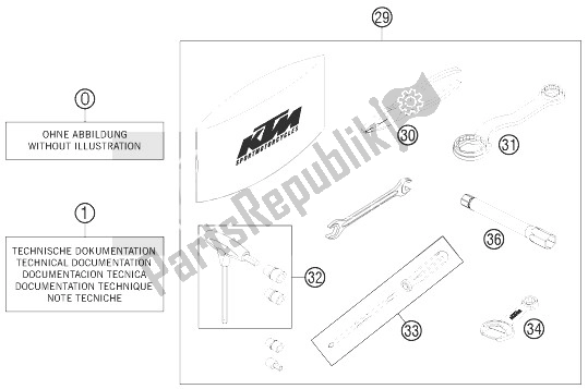 Alle onderdelen voor de Accessoireset van de KTM 690 Enduro R ABS USA 2014