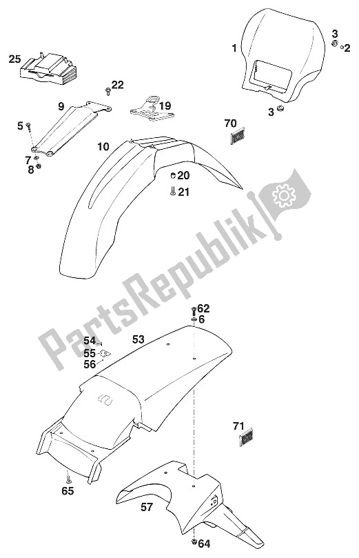 Toutes les pièces pour le Ailes Rxc '96 du KTM 620 RXC E USA 1996