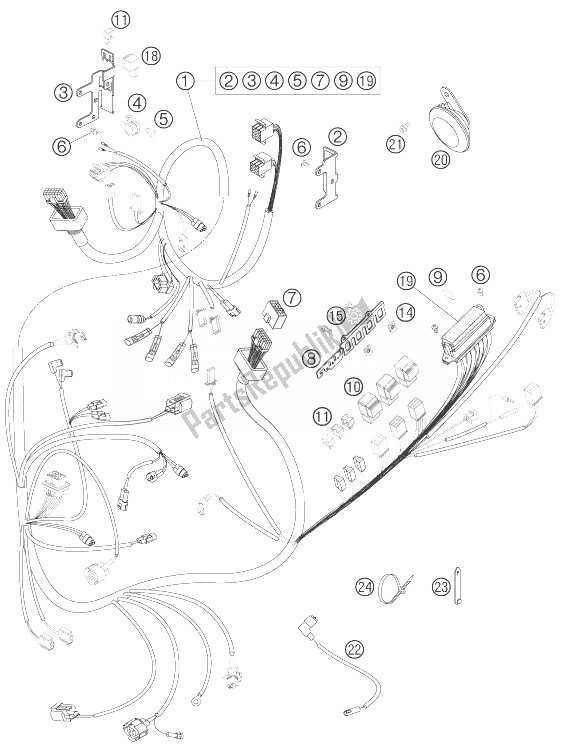 All parts for the Wiring Harness of the KTM 950 Supermoto R Europe 2007