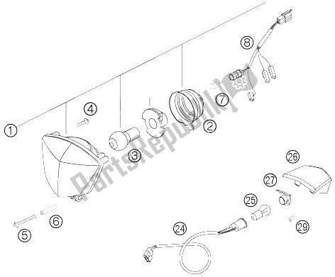 All parts for the Lighting System of the KTM 525 EXC G Racing USA 2006