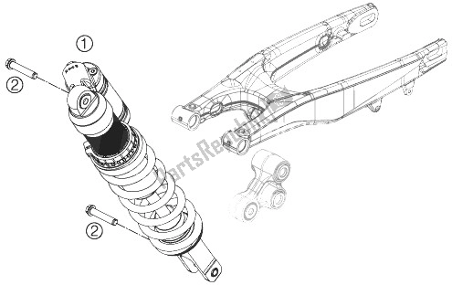 All parts for the Shock Absorber of the KTM 250 SX F Europe 2014