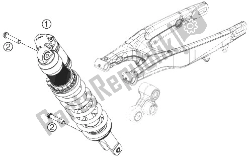 All parts for the Shock Absorber of the KTM 250 SX F USA 2013