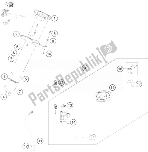 All parts for the Instruments / Lock System of the KTM 200 Duke OR W O ABS B D 14 Asia 2014