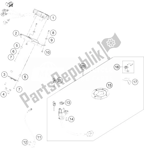 Toutes les pièces pour le Instruments / Système De Verrouillage du KTM 200 Duke OR W O ABS B D 14 Europe 2014