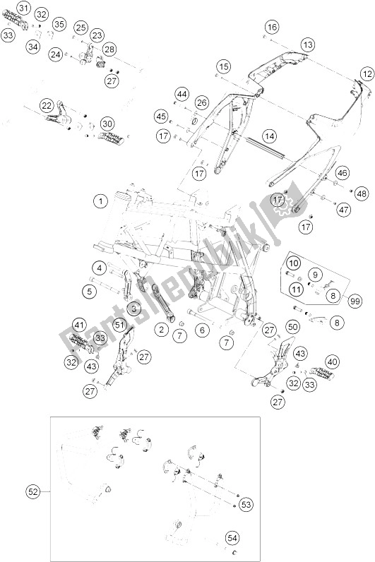 Tutte le parti per il Telaio del KTM 690 Duke R ABS Australia 2015