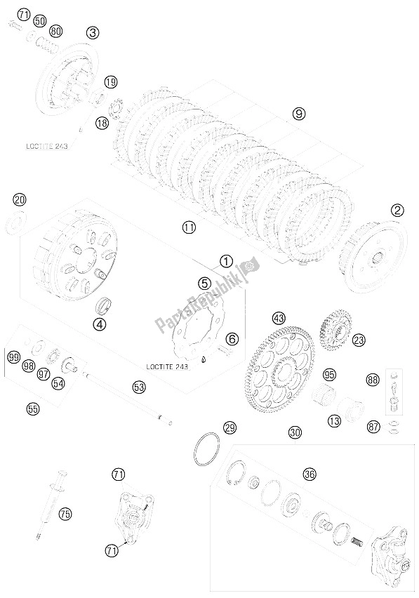 Todas las partes para Embrague de KTM 450 SXS F Europe 2008