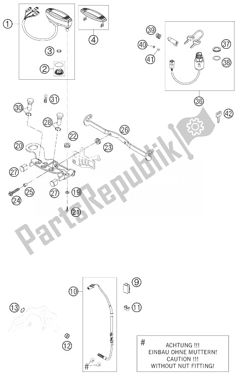 All parts for the Speedometer of the KTM 525 EXC USA 2007