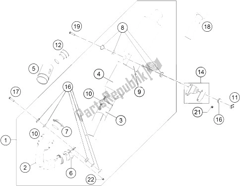 All parts for the Exhaust System of the KTM 450 Rally Factory Replica Europe 2015