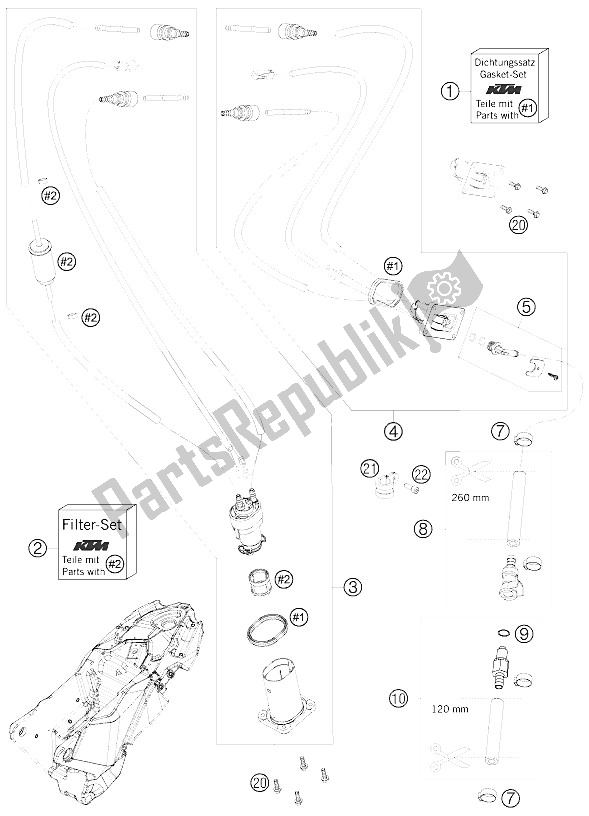 All parts for the Fuel Pump of the KTM 690 Enduro 08 USA 2008