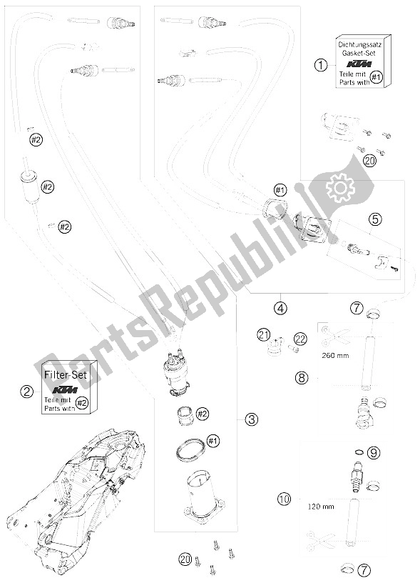 All parts for the Fuel Pump of the KTM 690 Enduro R 09 Europe 2009