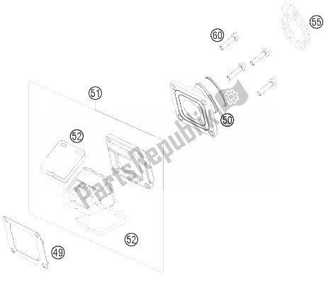 Todas las partes para Caja De Válvula De Lámina de KTM 85 SX 19 16 Europe 2010