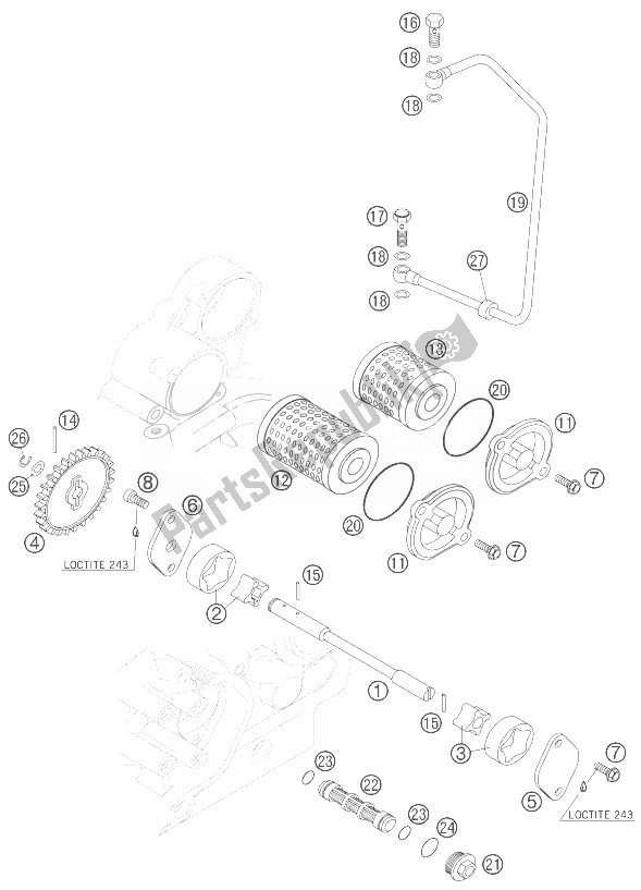 All parts for the Lubricating System of the KTM 450 SMR Europe 2007