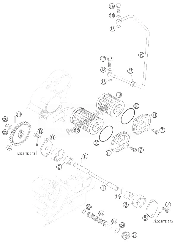 Todas las partes para Sistema De Lubricación de KTM 525 EXC Factory Racing Europe 2007
