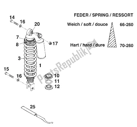 All parts for the Rear Suspension Wp Adventure of the KTM 620 EGS E Adventure Europe 1997