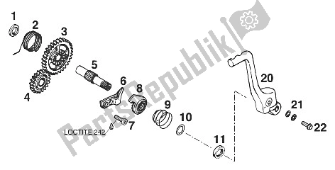 Todas as partes de Kick Starter 125? 92 do KTM 125 EGS M ö 6 KW Europe 1997