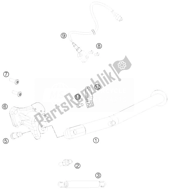 Toutes les pièces pour le Side-, Centerstand du KTM 990 Supermoto R ABS Australia 2013