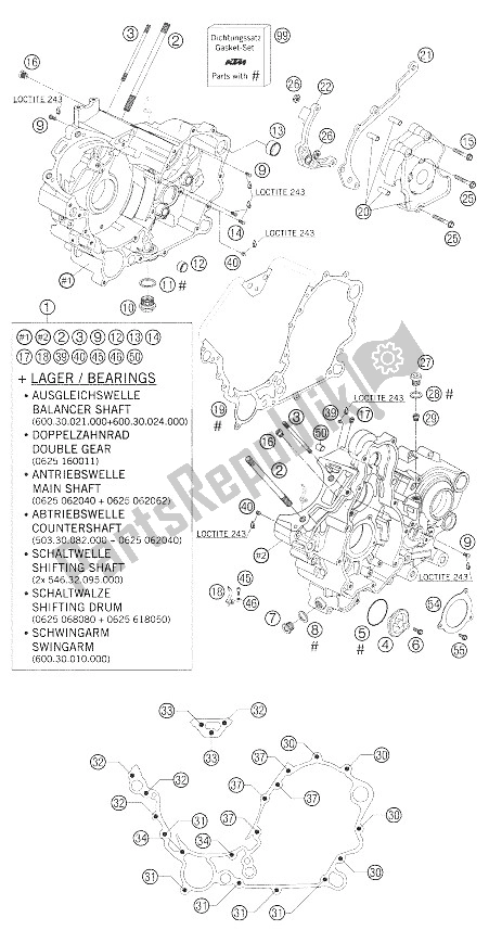 Toutes les pièces pour le Carter 950 Aventure du KTM 950 Adventure Black USA 2005