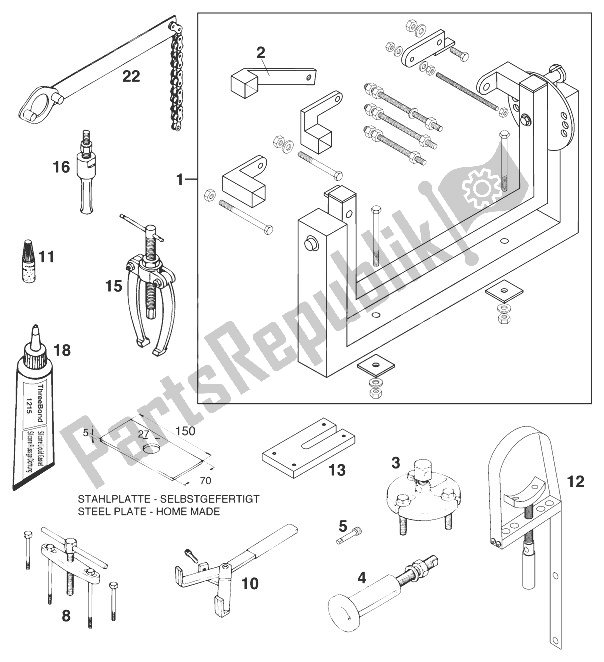 All parts for the Special Tools 125 Lc2 '96 of the KTM 125 Sting 98 United Kingdom 1998