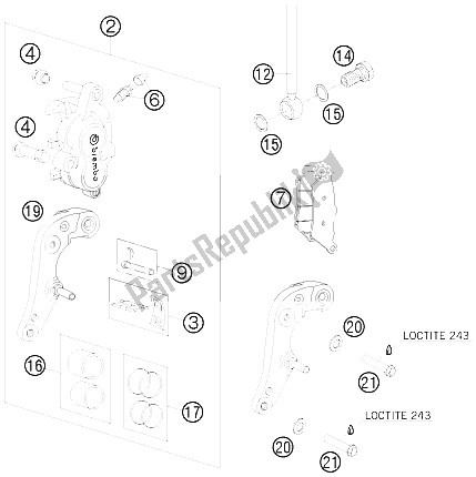 Todas las partes para Pinza De Freno Delantera de KTM 950 Super Enduro R USA 2009