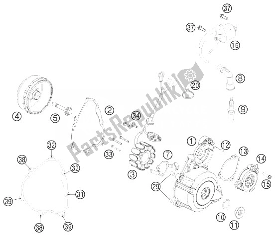 All parts for the Ignition System of the KTM 250 EXC F Europe 2013