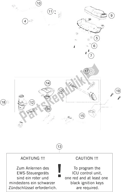 All parts for the Instruments / Lock System of the KTM 990 Supermoto R France 2009